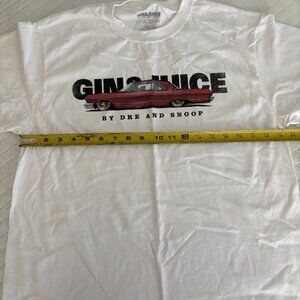 NEW Gin & Juice Dre Snoop Dogg White T Shirt Short Sleeve Size MEDIUM